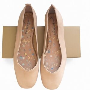 Lucky Brand Leather Ballet Flats Women’s 7.5 Nude Dusty Sand –Classic Flat Shoes